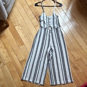 Striped Jumpsuit in Black and White